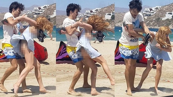 Ünlü oyuncunun kavgası kamerada