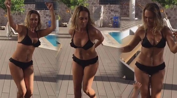 Hülya Avşar'ın bikinili dansı olay oldu