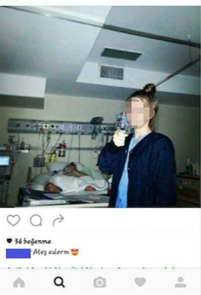 Haseki'de görevli hemşirenin skandal paylaşımları !