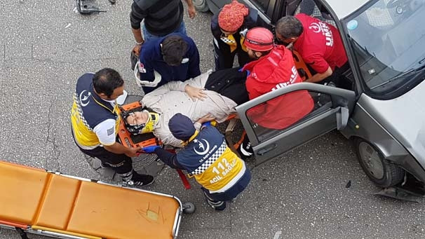 Kazadan burnu kanamadan çıktı ağladı !