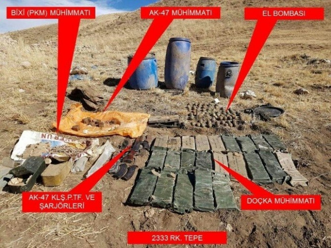 PKK'ya ağır darbe ! Mühimmatları ele geçirildi