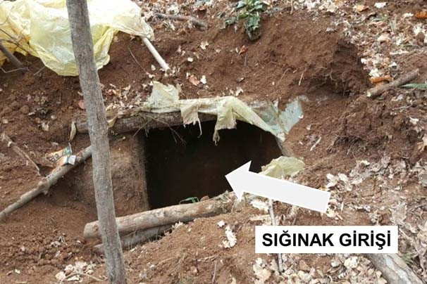 11 odalı sığınaktan cephane çıktı