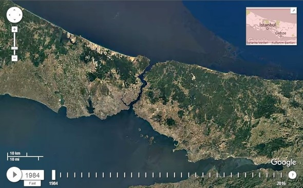 İstanbul'un uydu görüntüleriyle 32 yıllık değişimi