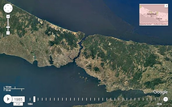 İstanbul'un uydu görüntüleriyle 32 yıllık değişimi