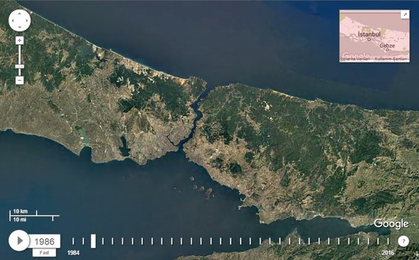 İstanbul'un uydu görüntüleriyle 32 yıllık değişimi