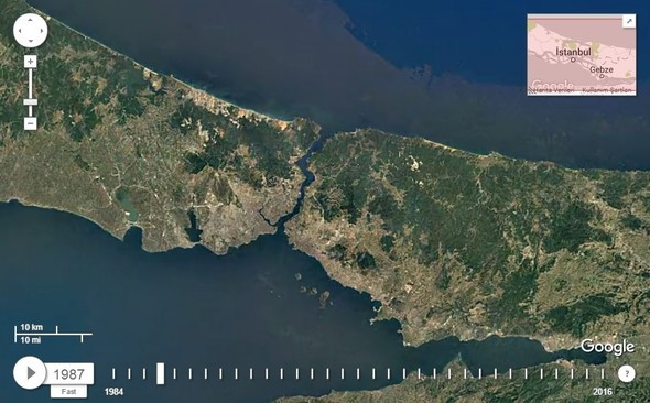 İstanbul'un uydu görüntüleriyle 32 yıllık değişimi