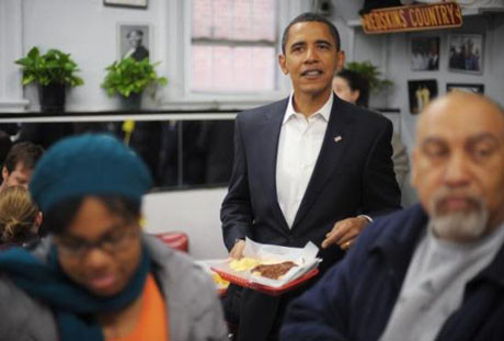 Obama halkın arasında