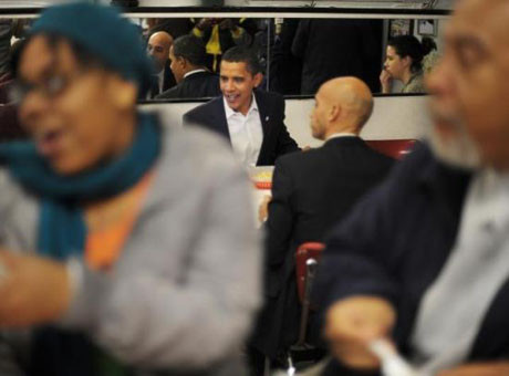 Obama halkın arasında