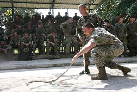 Askerlerin yılanla dansı