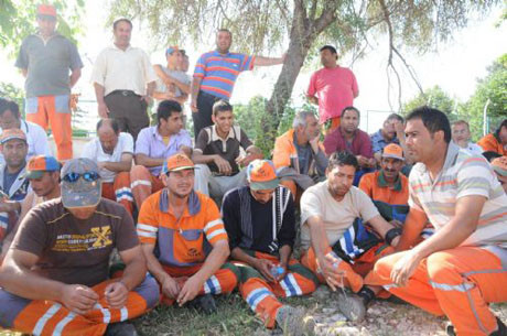 Edirnede işçiler eylem yaptı