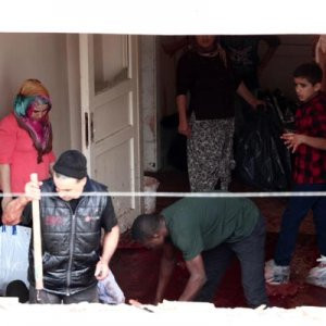 Boş binada kurban kestiler