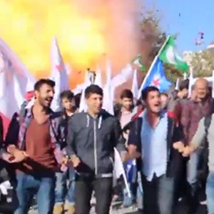 Ankara'daki patlama anı saniye saniye kamerada