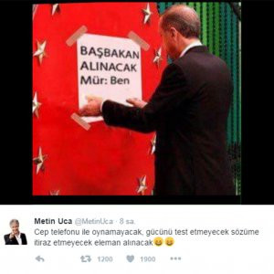 Metin Uca’nın Davutoğlu ve Erdoğan tweetleri