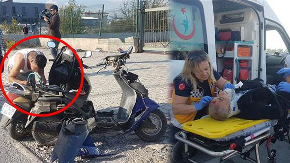 Pes ! Kaza sonrası hortumla benzin çekerken yakalandı