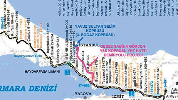 Yavuz Sultan Selim Köprüsü'nden geçecek tren hattı belli oldu