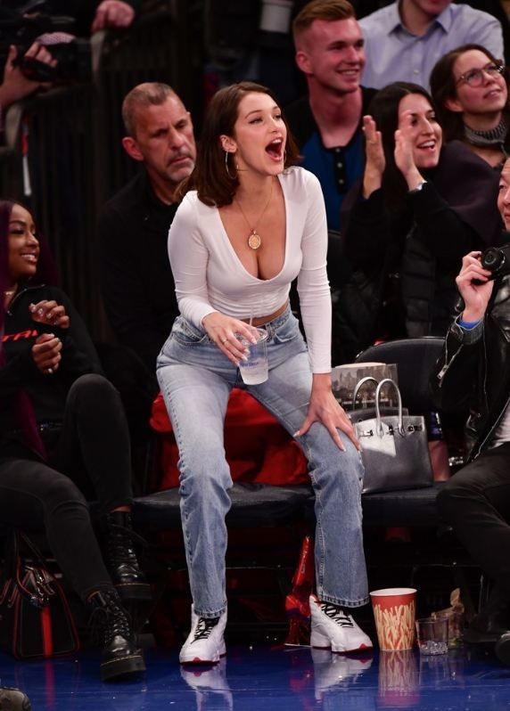 NBA maçında Bella Hadid rüzgarı