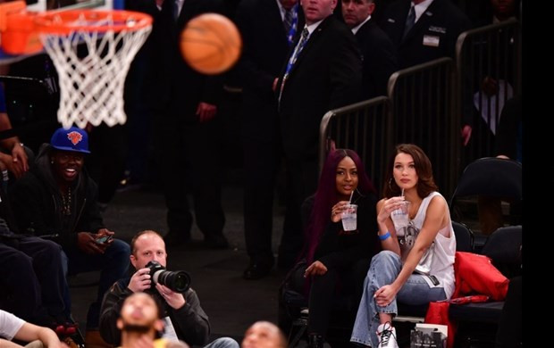 NBA maçında Bella Hadid rüzgarı