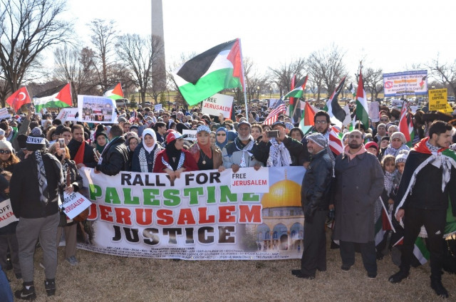 Beyaz Saray yakınlarında Kudüs protestosu
