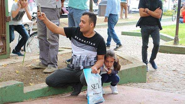 Patlama anı küçük kızı korkuttu