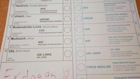 Almanya seçimlerinde Erdoğan'a oy çıktı