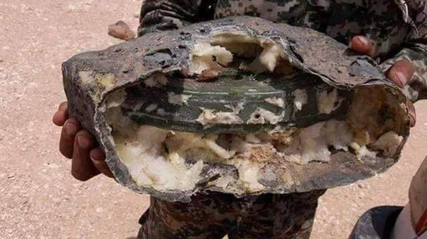 Afrin'de taş süsü verilmiş mayın bulundu