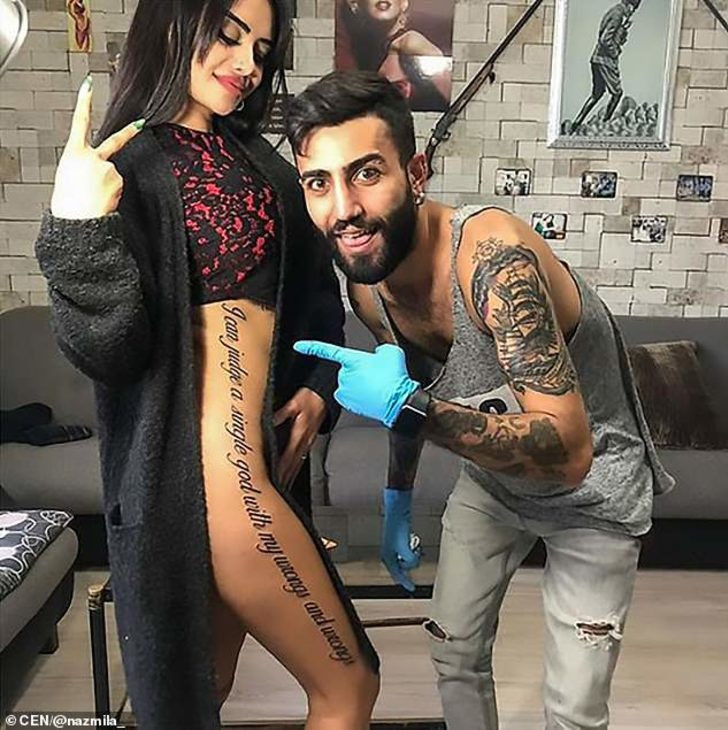 Naz Mila'nın dövmesi şimdi de dünya basınında