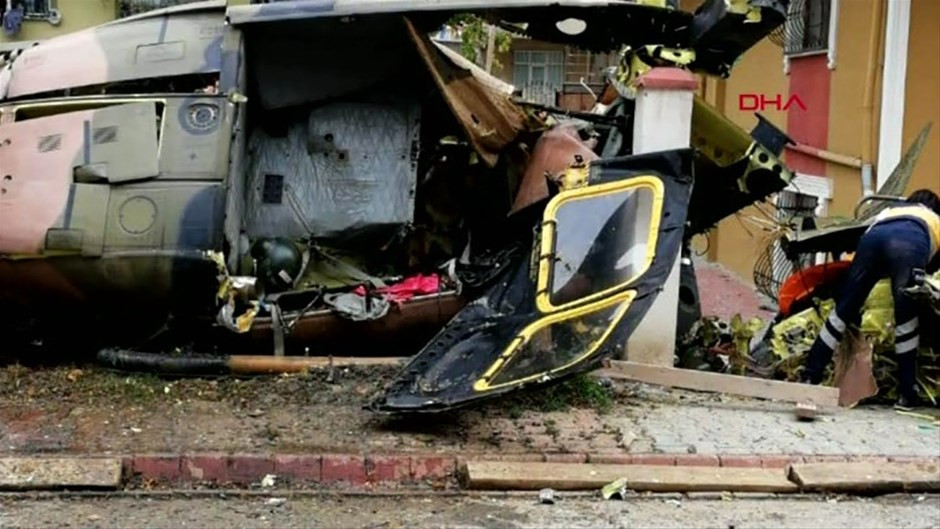 İstanbul'daki askeri helikopter kazasından ilk görüntüler