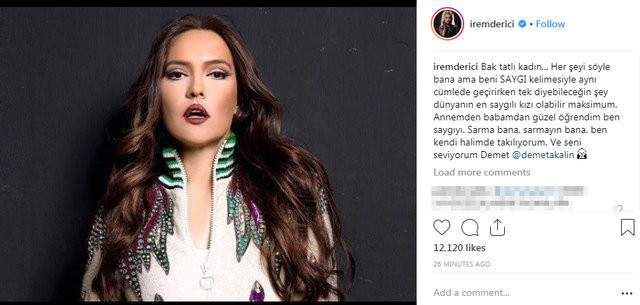 İrem Derici'den kendisine ''saygısız'' diyen Demet Akalın'a cevap