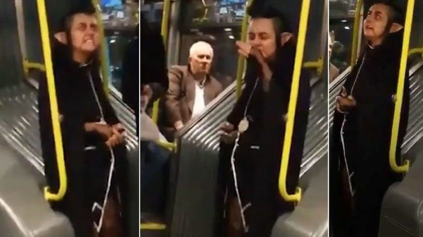 İstanbul'da metrobüstekileri şoke eden yolcu