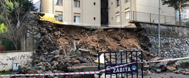 Kartal'da istinat duvar çöktü !