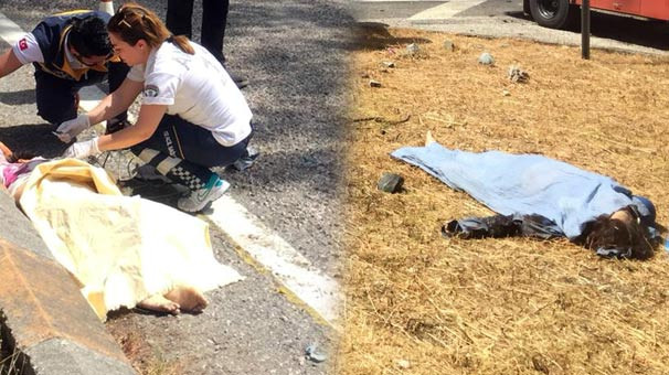 Antalya'da kaza ! Cesetler yola saçıldı