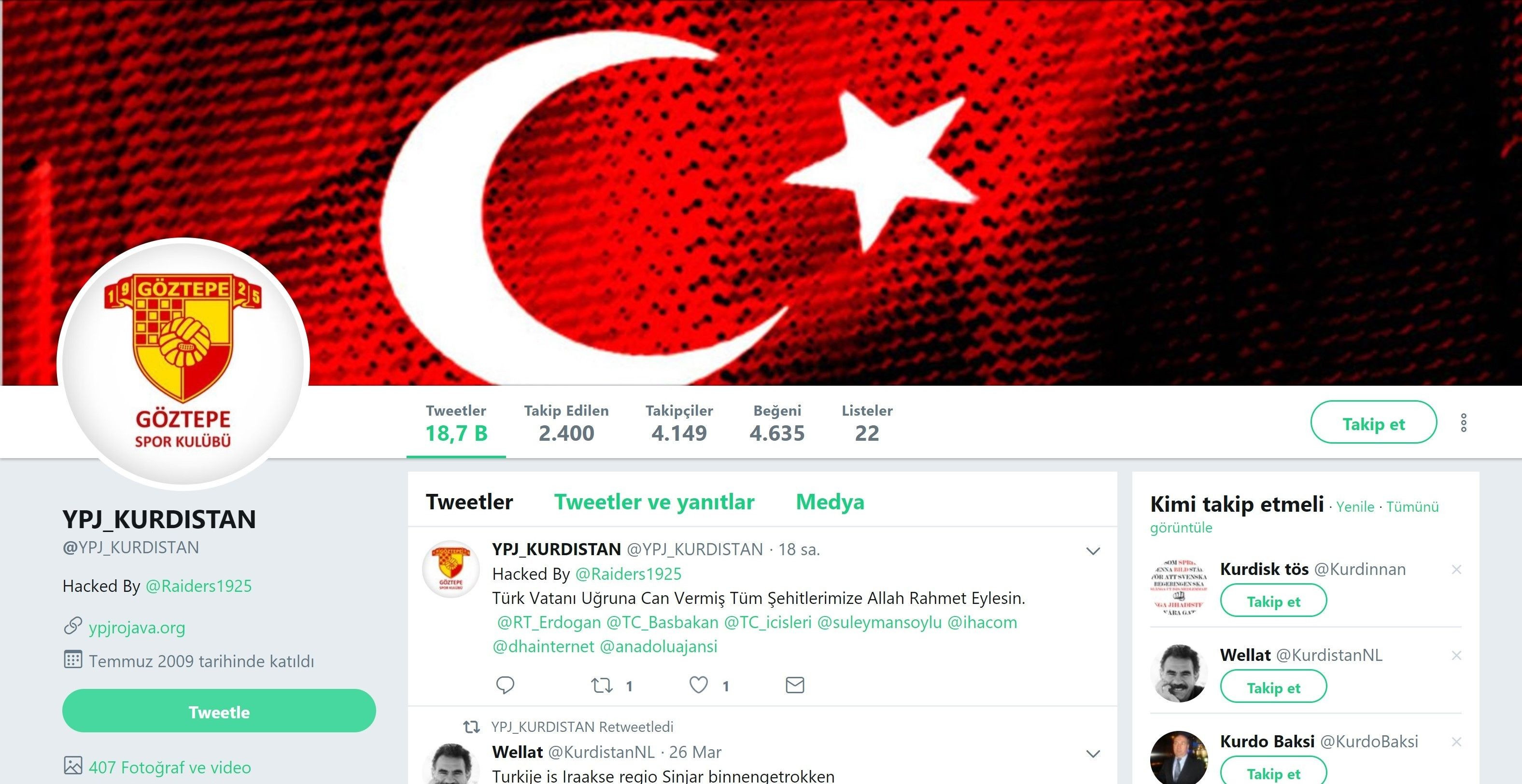 Terör örgütüne Türk Bayrağı darbesi
