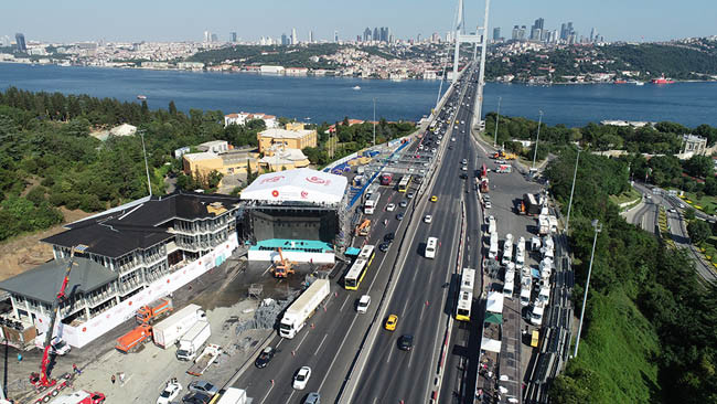15 Temmuz Şehitler Köprüsü törene hazırlanıyor