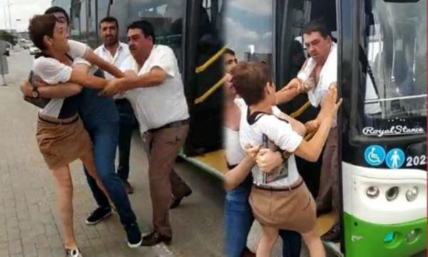 Sürücü eğitmeni ile halk otobüsü şoförü ile kavga etti