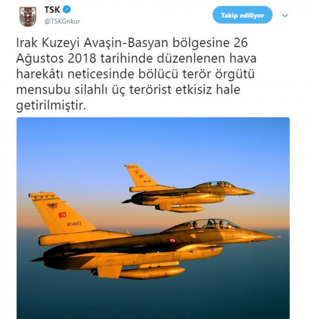 Kuzey Irak'ta PKK'ya darbe: 3 terörist öldürüldü - Resim : 1