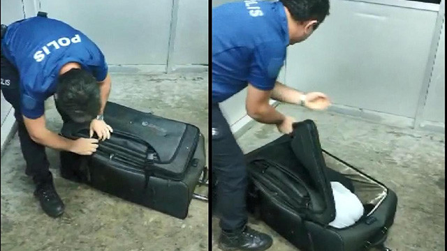 Sınır kapısında valizden kadın çıktı