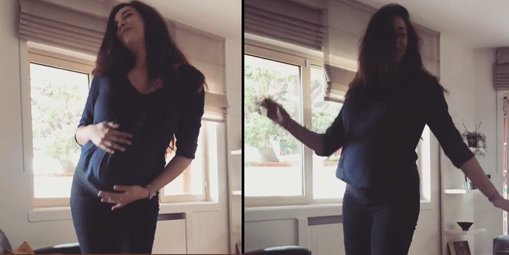 7 aylık hamile Azra Akın'ın dansı sosyal medyayı salladı