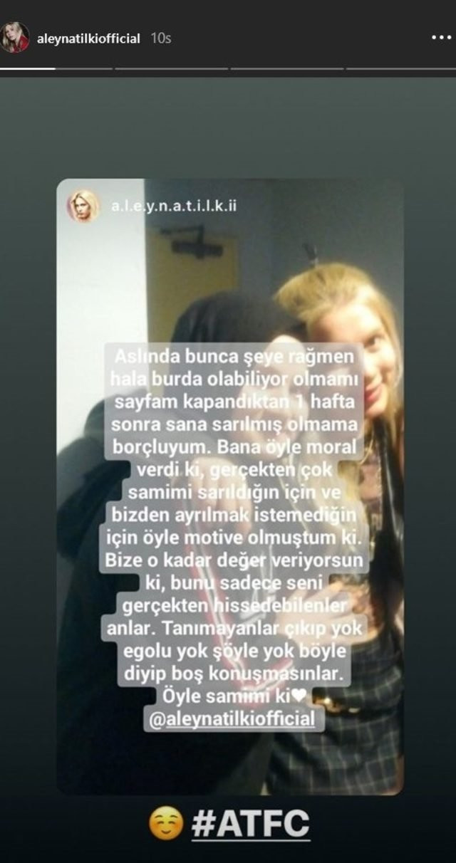 Aleyna Tilki'den manidar paylaşım!