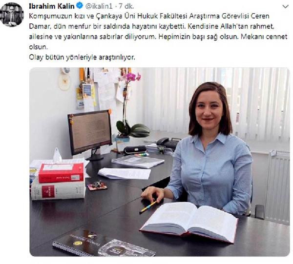 İbrahim Kalın acı haberi böyle duyurdu: Komşumuzun kızıydı... - Resim : 1