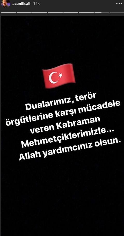 Ünlülerden Barış Pınarı Harekatı paylaşımları
