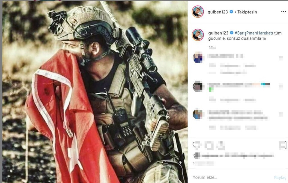 Ünlülerden Barış Pınarı Harekatı paylaşımları