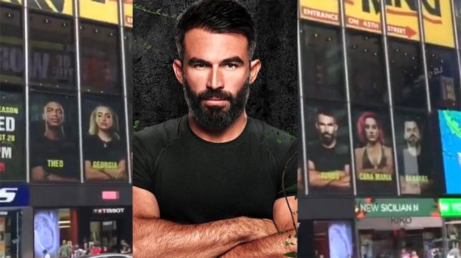 Nereden nereye ! Turbo Turabi'nin posteri Times Meydanı'nda...