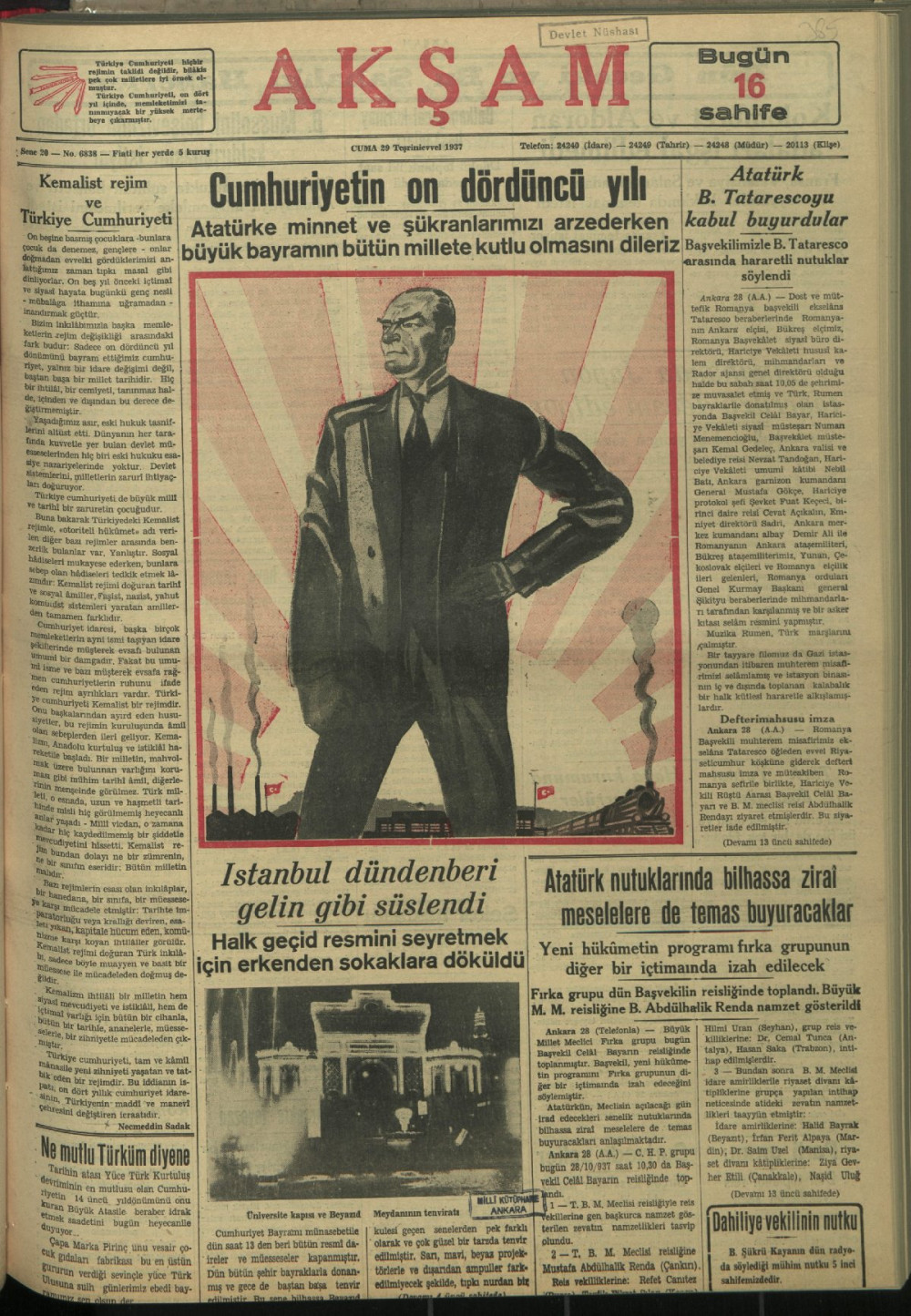 Arşivden çıkan Cumhuriyet Bayramı manşetleri - Resim: 18