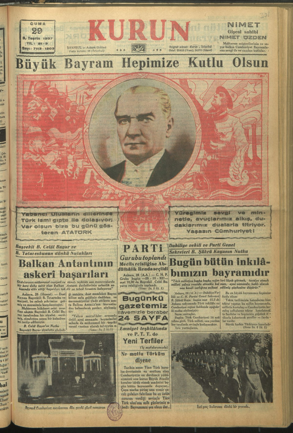 Arşivden çıkan Cumhuriyet Bayramı manşetleri - Resim: 19