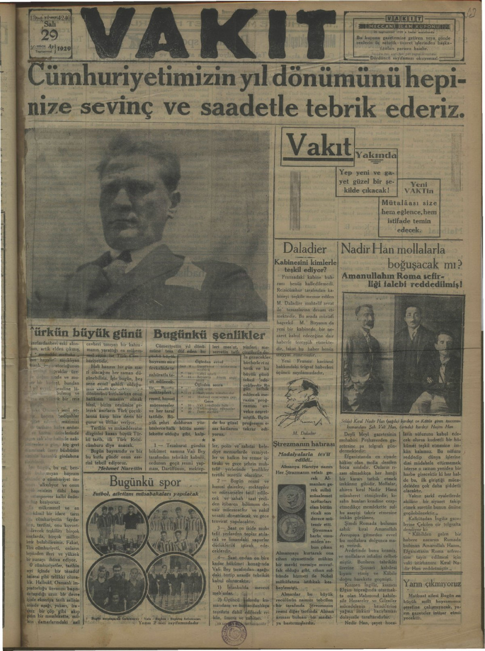 Arşivden çıkan Cumhuriyet Bayramı manşetleri - Resim: 3