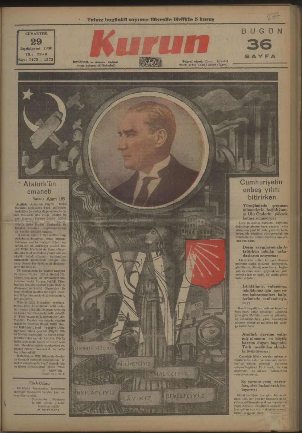 Arşivden çıkan Cumhuriyet Bayramı manşetleri - Resim: 22