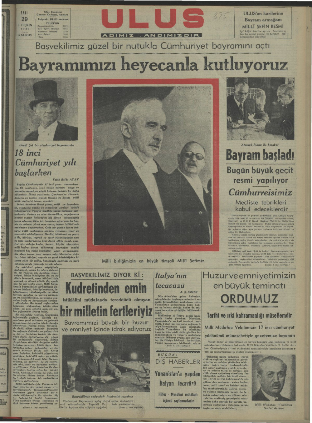 Arşivden çıkan Cumhuriyet Bayramı manşetleri - Resim: 28