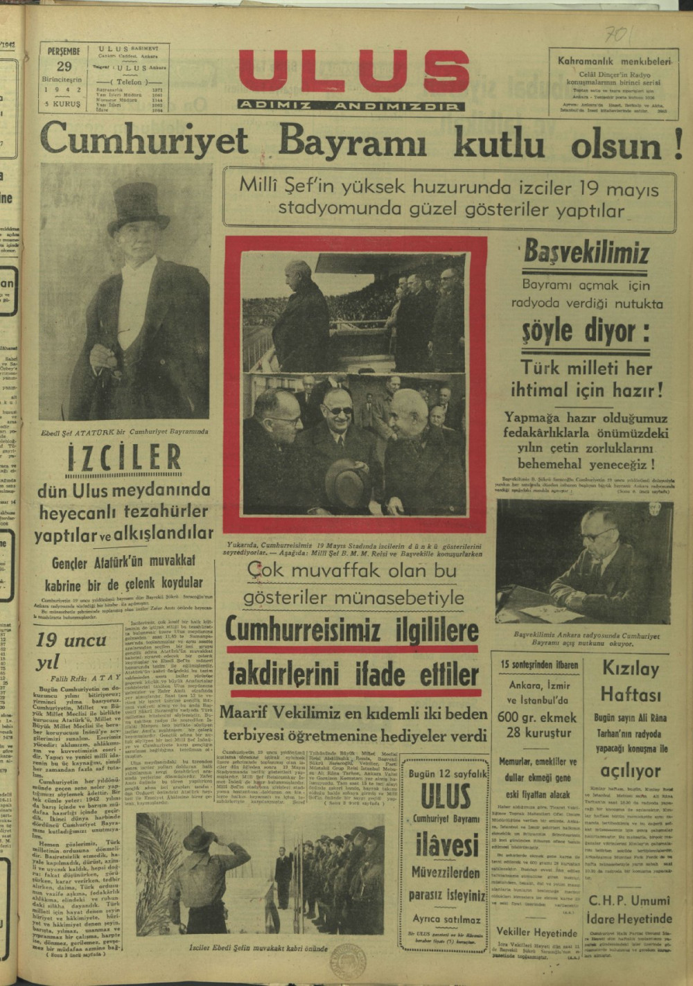 Arşivden çıkan Cumhuriyet Bayramı manşetleri - Resim: 34
