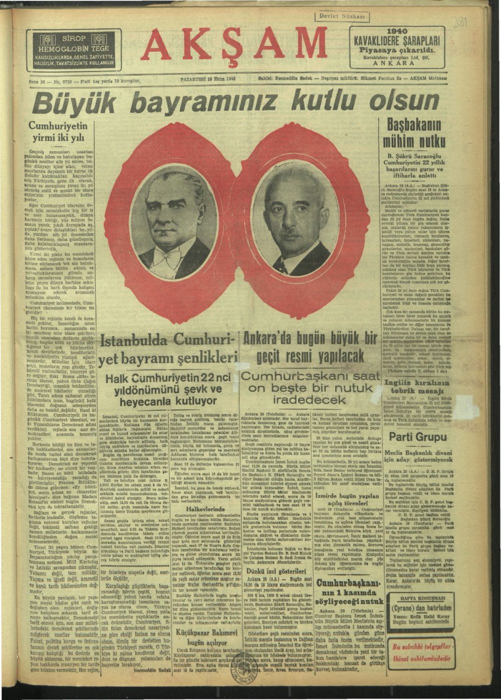 Arşivden çıkan Cumhuriyet Bayramı manşetleri - Resim: 41