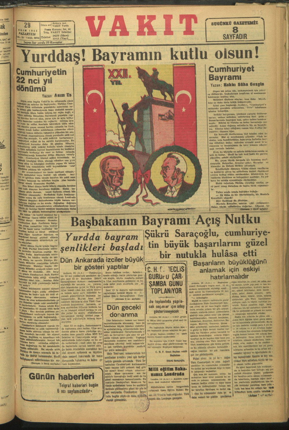 Arşivden çıkan Cumhuriyet Bayramı manşetleri - Resim: 43